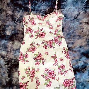 Red Flower Denim Dress